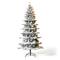 7.5ft. Pre-Lit Flocked Slim Spruce Artificial Christmas Tree, Warm White LED Lights